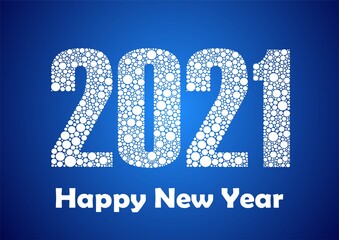 Happy 2021 New Year. Vector illustration.	