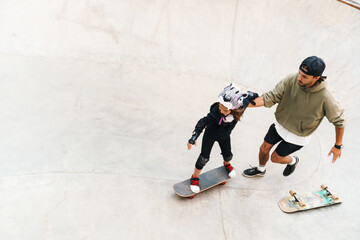 Happy little girl with her instructor