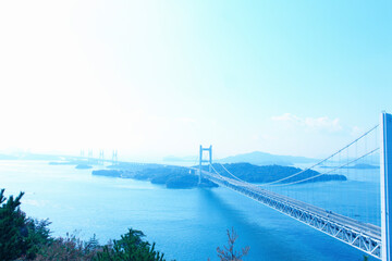 Fototapeta premium 鷲羽山から望む瀬戸大橋