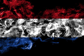 Netherlands, Dutch, Holland smoke flag isolated on black background