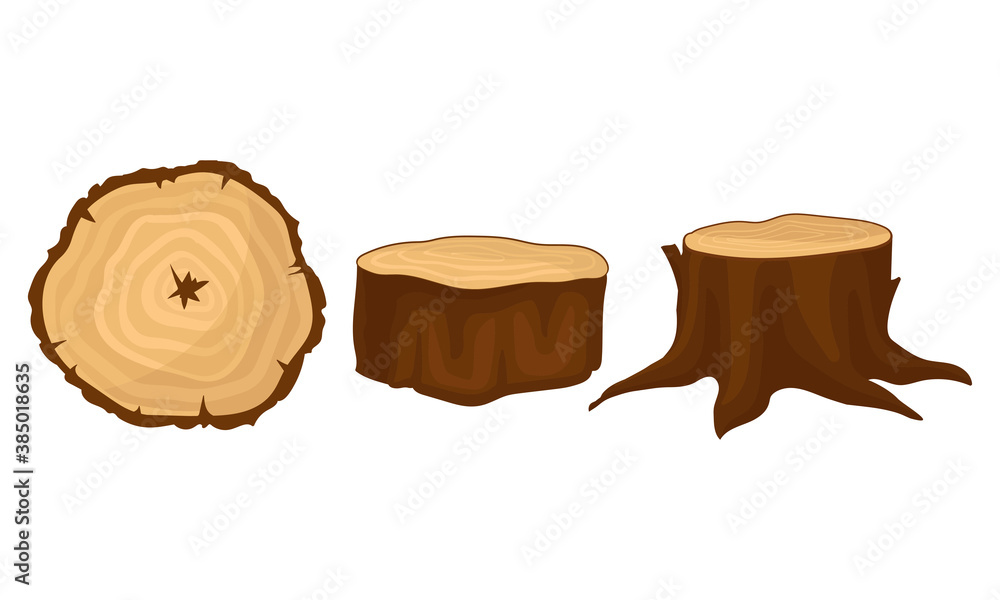 Poster stub and cross section timber as material for carpentry vector set
