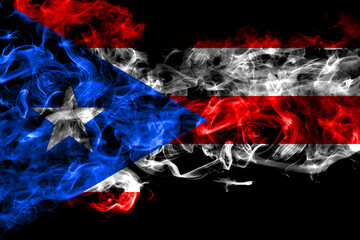 Puerto Rico smoke flag isolated on black background