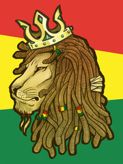 lion rasta icon mascot
