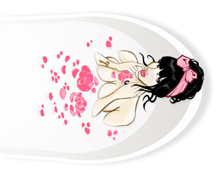 girl with flowers pin up