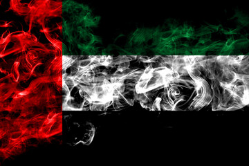 United Arab Emirates, Emirati smoke flag isolated on black background