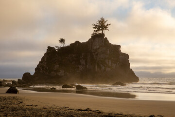 Sunset at low tide on Hidden Beach, Klamath, California