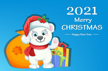 Cute polar bear cartoon character