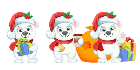 Cute polar bear cartoon character