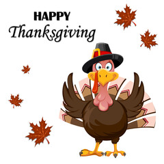 Funny cartoon character Thanksgiving Turkey bird