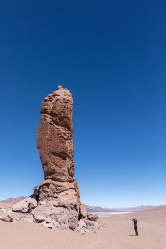 Stone formation at Salar de Tara y Aguas Calientes I, Los Flamencos National Reserve, Antofagasta Region, Chile