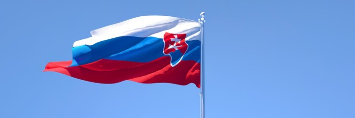 3D rendering of the national flag of Slovakia waving in the wind