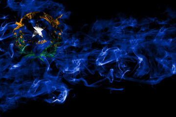 United States of America, America, US, USA, American, Nevada smoke flag isolated on black background