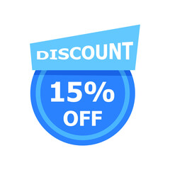 Sale discount icon with white background. Special offer price signs, Discount 15% OFF