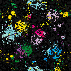 Obraz premium color abstract ethnic seamless pattern in graffiti style with elements of urban modern style bright quality illustration for your design