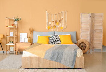 Stylish interior of modern bedroom