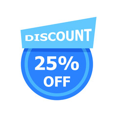Sale discount icon with white background. Special offer price signs, Discount 25% OFF