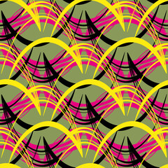 color abstract ethnic seamless pattern in graffiti style with elements of urban modern style bright quality illustration for your design