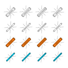 UV sterilizer lamp. UV light disinfection icons. Set of ultraviolet sterilization lamps. Ultraviolet germicidal irradiation. Surface cleaning, medical decontamination procedure