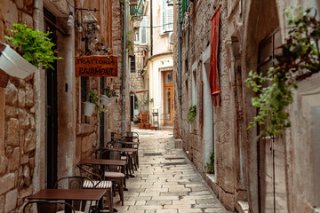 Streets of the old town in Split, Croatia
