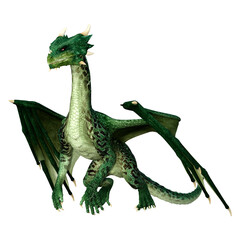 Obraz premium 3D Rendering Fairy Tale Dragon on White