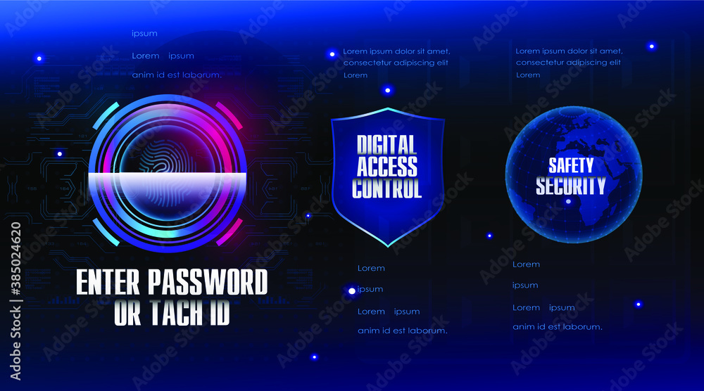 Fototapete security and safety. protecting digital data around the world. cyber concept with security shield. l