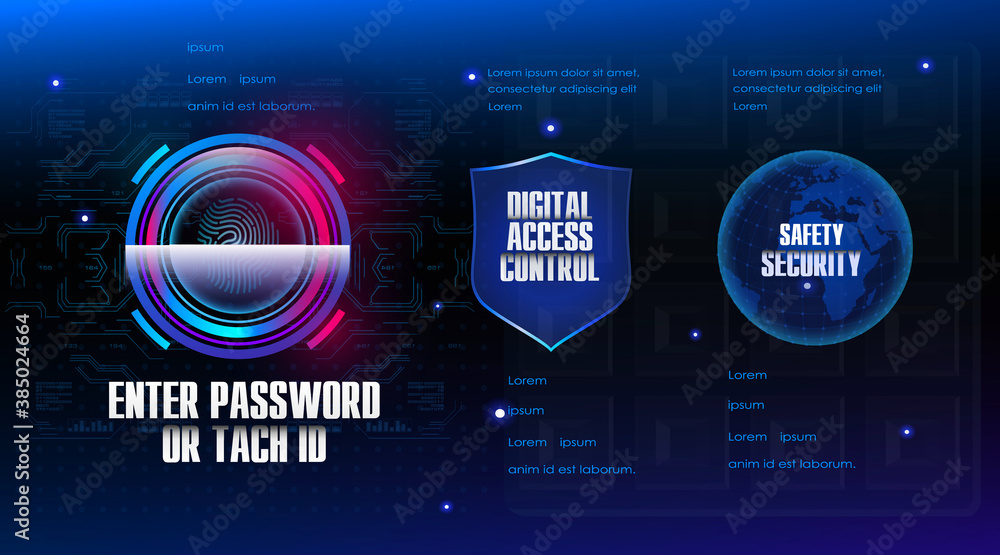 Fototapete security and safety. protecting digital data around the world. cyber concept with security shield. l
