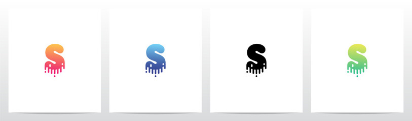Melted Dripping Letter Logo Design S