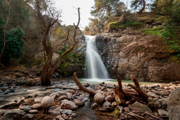 Long exposure view of Little Turkmen Waterfall.