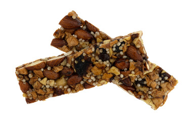 Apple and spice protein bars on a white background.