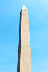 Top of the Washington Monument with blue sky, Washington DC, USA