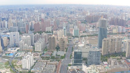 Fototapeta premium aerial view of Shanghai city