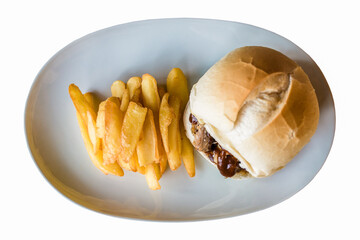 Hamburguer com batata frita