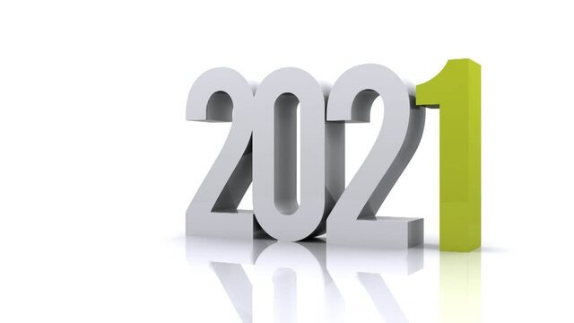 Nuovo anno in arrivo - 2021 con render 3d colorato su sfondo