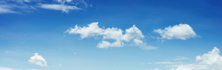 Naklejka na ściany i meble Blue sky with clouds Many beautiful white