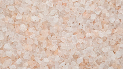 pink Himalayan salt close up top view