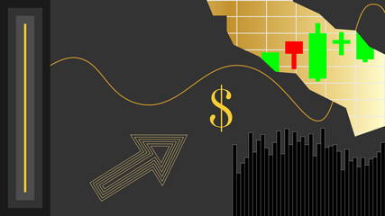 An abstract torn financial analysis chart background image.