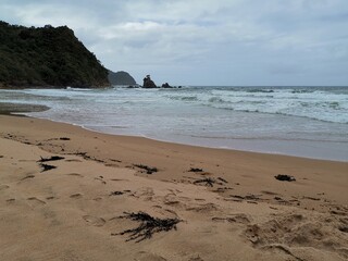Stormy sand beach