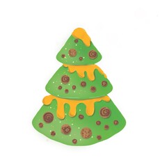 Christmas tree with gingerbread and honey.