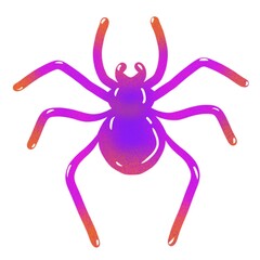 Purple spider. Illustrations for Halloween.