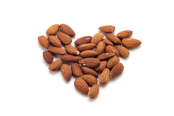 almond on a white background with shadows