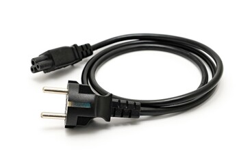 Power cable on white background