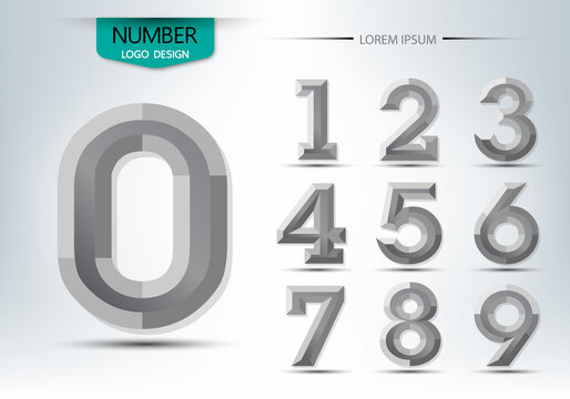 Modern alphabet number colour style