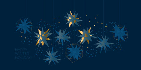 Christmas stars light elegant geometric header - 385037674