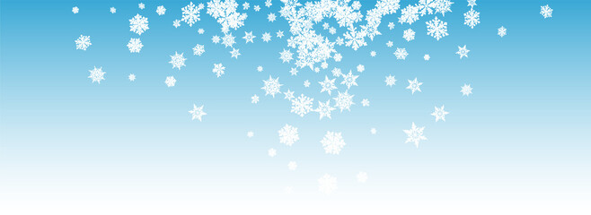 Obraz na płótnie Canvas White Snow Panoramic Vector Blue Background. 