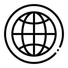 Pixel perfect earth globe line icon