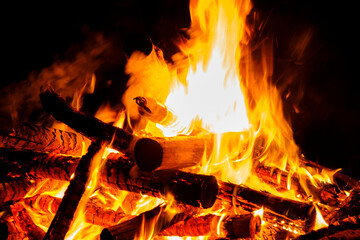 fire in the fireplace