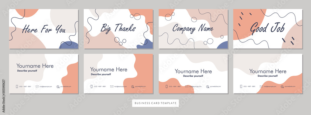 Poster trendy double-sided business card template. stationery template design vector with abstract geometry
