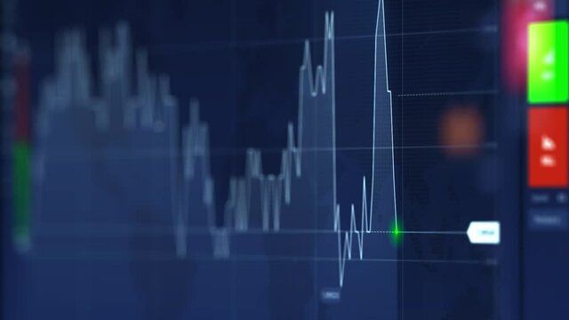 On the stock market, the share price falls. Falling prices of securities. Loss of assets in equities stock. Decreasing trend showing unsuccessful performance and losses failure due to economic crisis