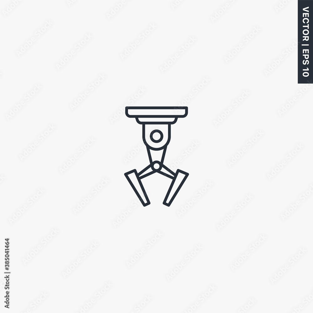 Aufkleber robotic claw, linear style sign for mobile concept and web design