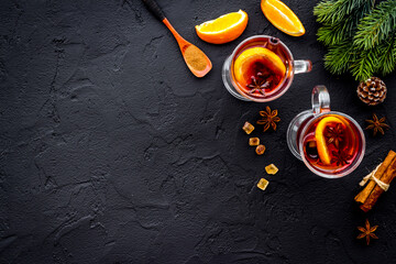 Layout of ingredients for Christmas mulled wine